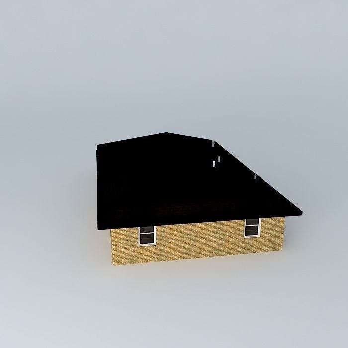 House with roof Free 3D model_2