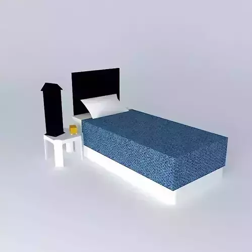 Bed bedroom with and nightstand
