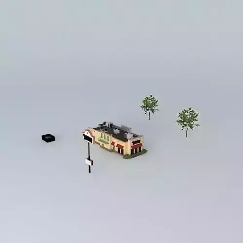 Restaurant train Free 3D model Restaurant train Free 3D model