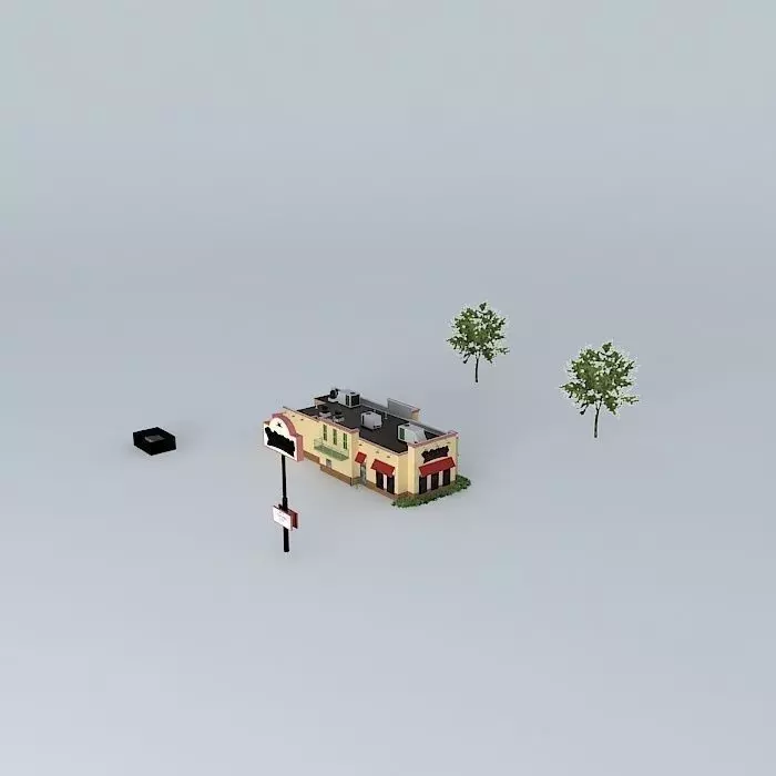 Restaurant train Free 3D model_0