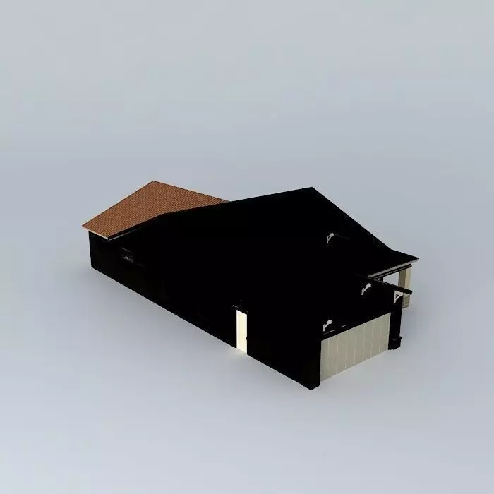 House with roof Free 3D model