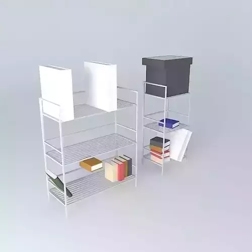 Shelves metal shelving unit with box on top Free 3D model