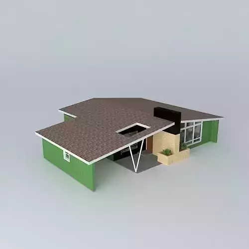Retro House Free 3D model
