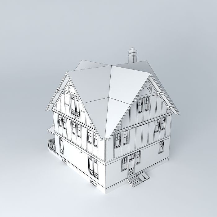 House tudor Free 3D model_4