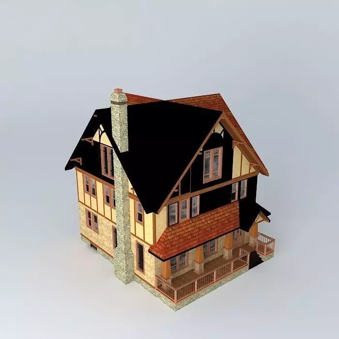 House tudor Free 3D model_0