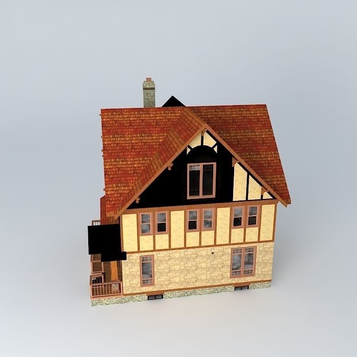 House tudor Free 3D model_2