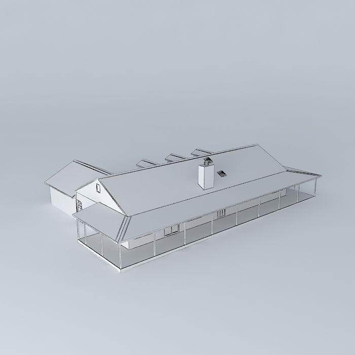 Ranch House Free 3D model_4