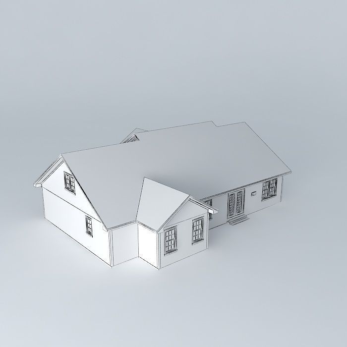 Colonial House Free 3D model_4