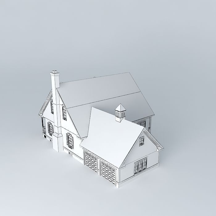Colonial House Free 3D model_4