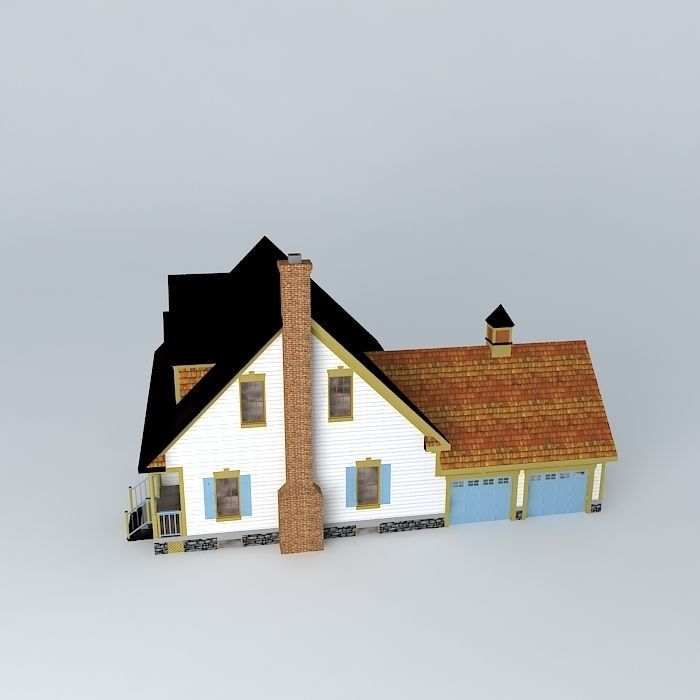 Colonial House Free 3D model_2