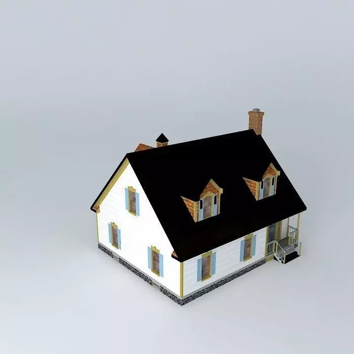 Colonial House Free 3D model_0