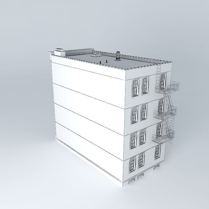 Row House Flats Free 3D model_4