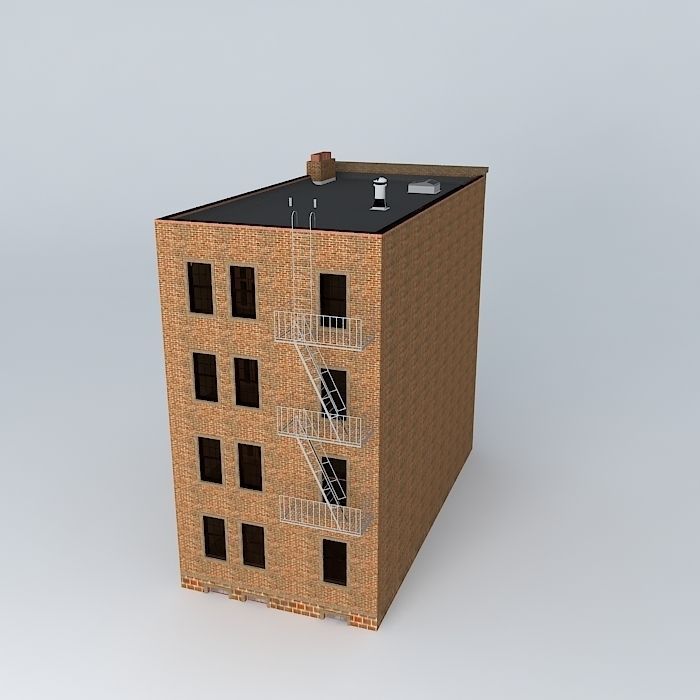 Row House Flats Free 3D model_1