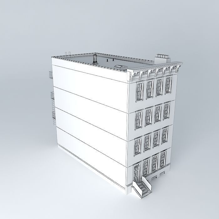 Row House Flats Free 3D model_3