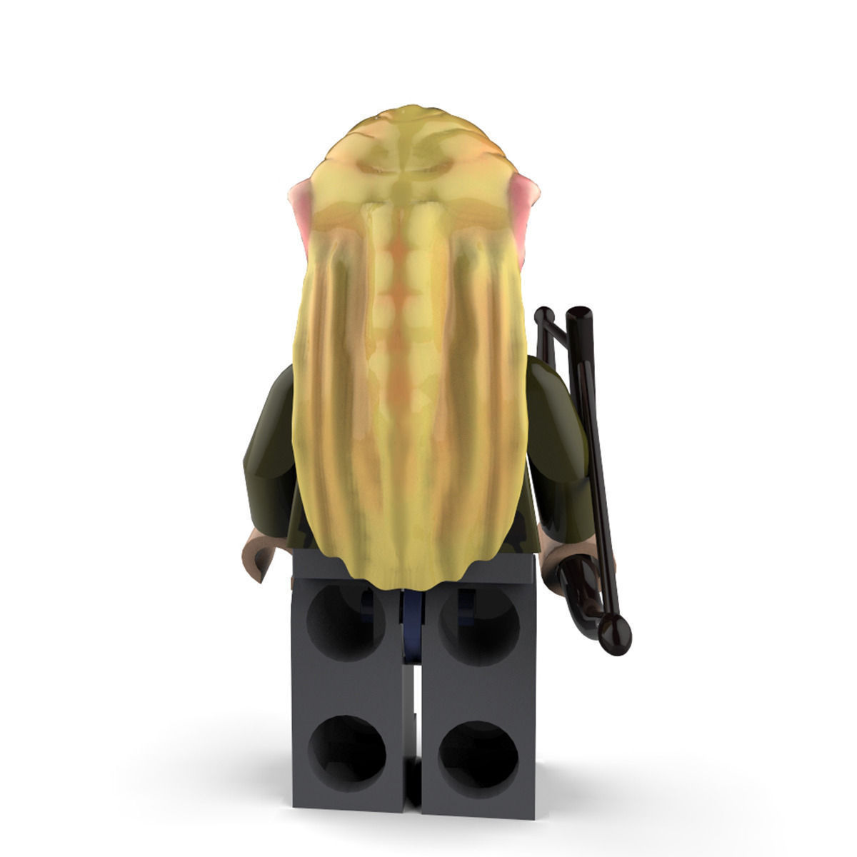 Legolas lego minifigure with bow and arrow 3D model_5