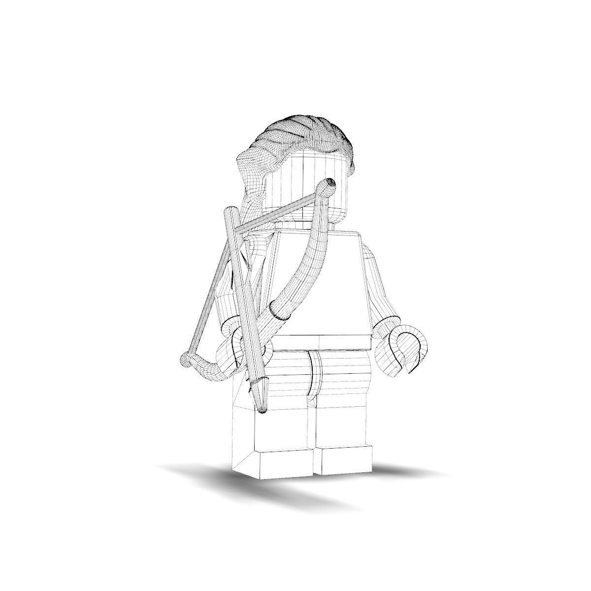 Legolas lego minifigure with bow and arrow 3D model_6