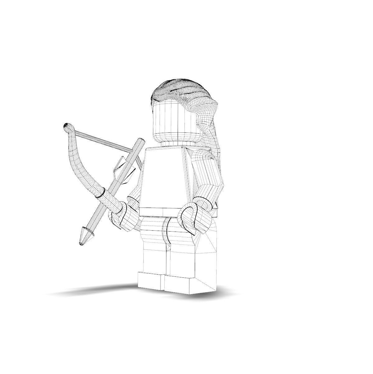 Legolas lego minifigure with bow and arrow 3D model_3
