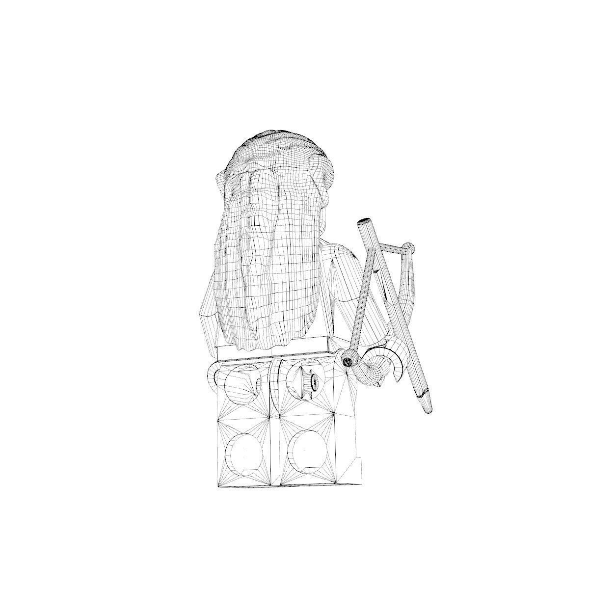 Legolas lego minifigure with bow and arrow 3D model_2