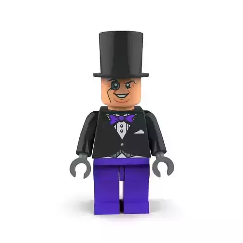The Penguin lego batman in top hat and suit 3D model