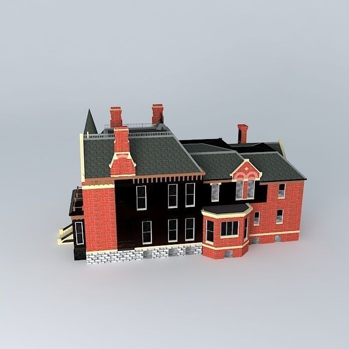 Victorian Mansion Free 3D model_2