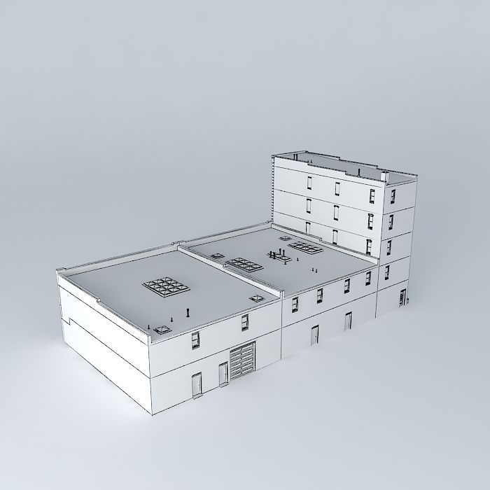 Building Row Free 3D model_4