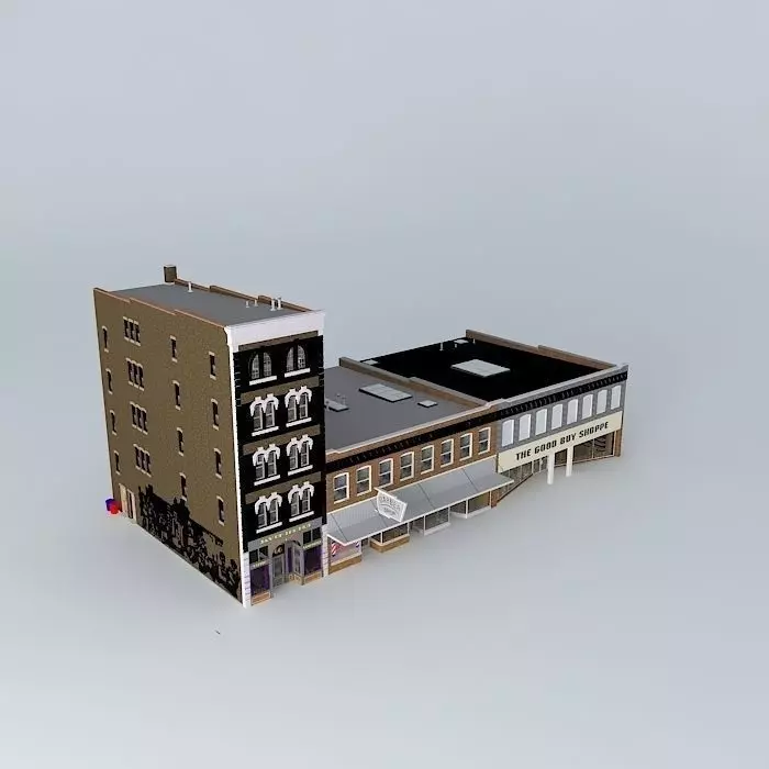 Building Row Free 3D model_0