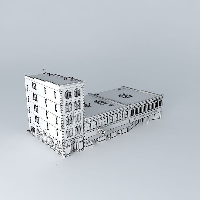 Building Row Free 3D model_3