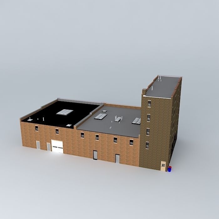 Building Row Free 3D model_1