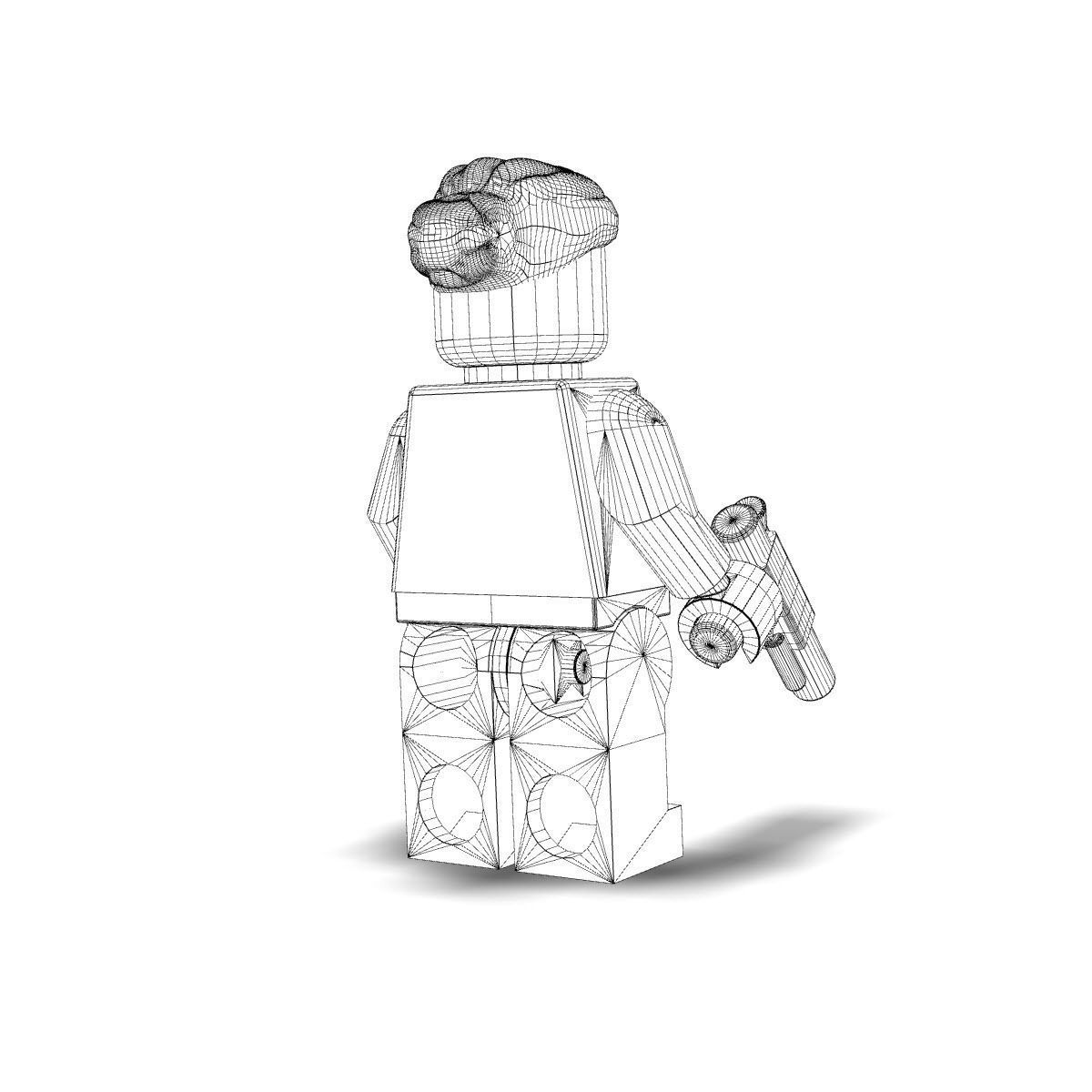 Padme lego figure holding gun 3D model_7