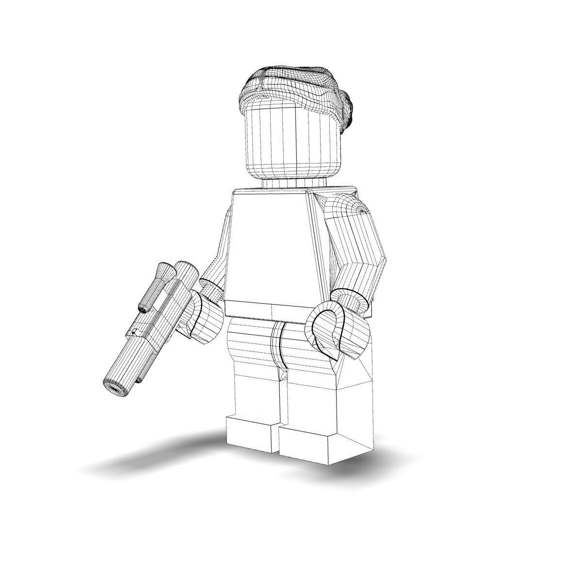 Padme lego figure holding gun 3D model_6