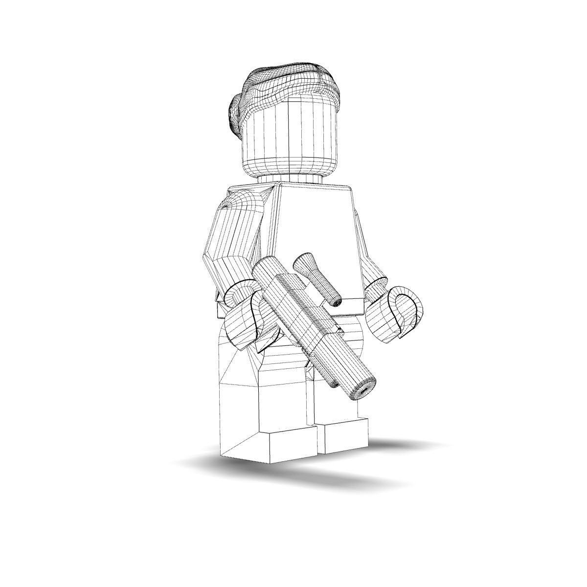 Padme lego figure holding gun 3D model_5