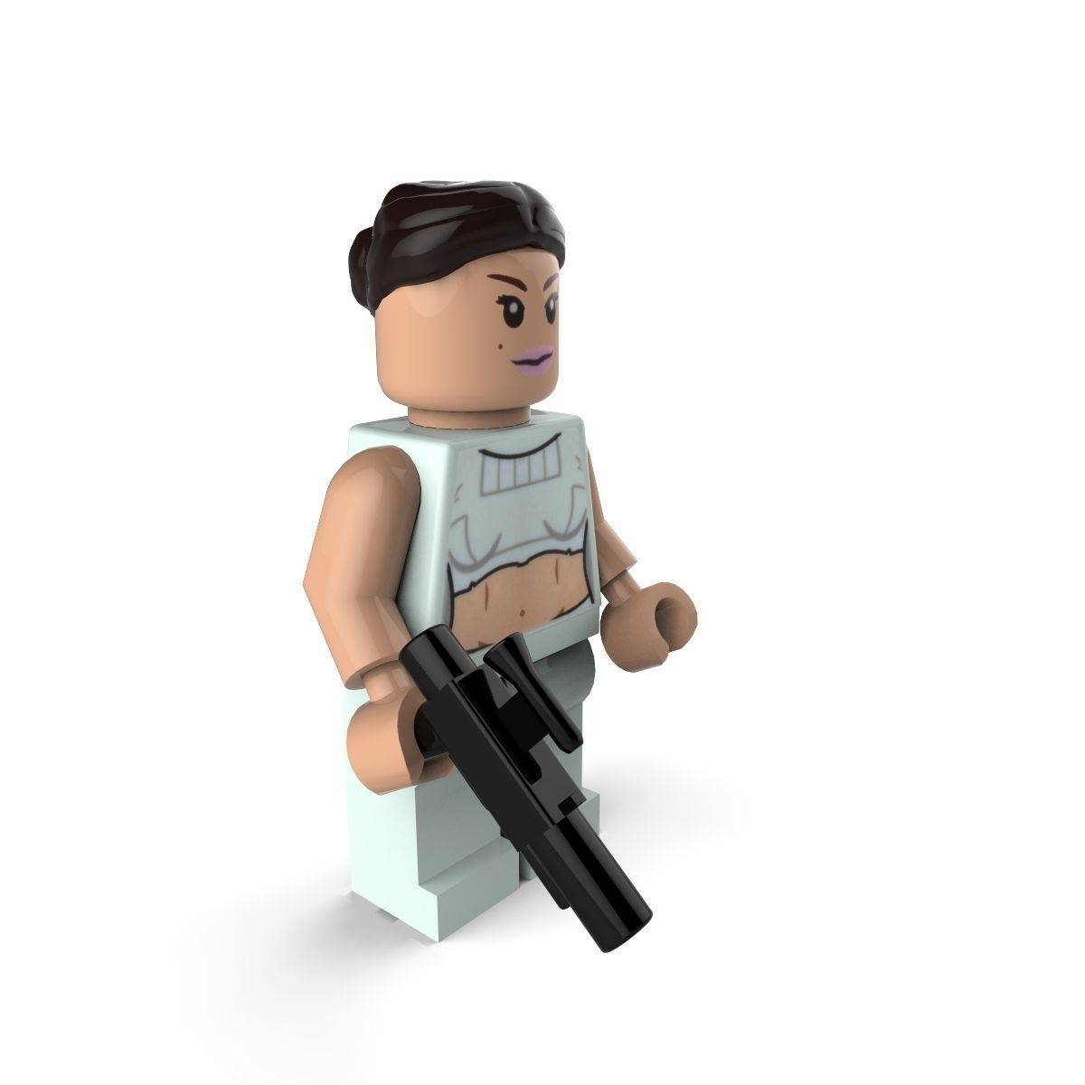 Padme lego figure holding gun 3D model_1