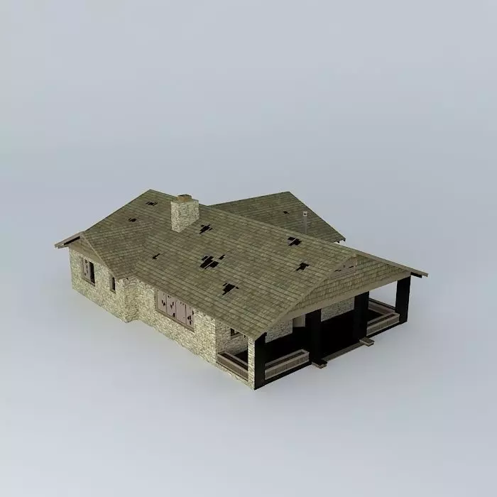 Abandoned House Free 3D model_0