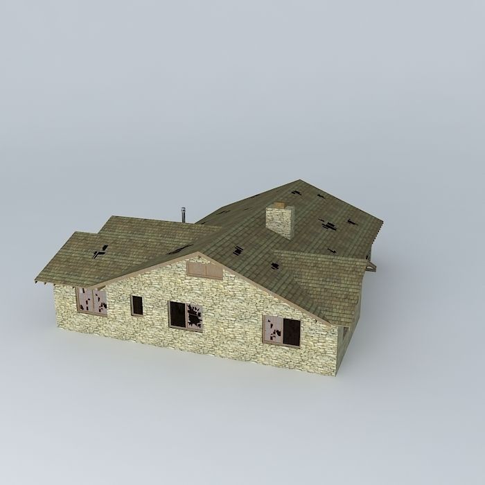 Abandoned House Free 3D model_1