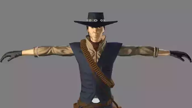 T Pose not rigged Cowboy Ken Ronan AAA