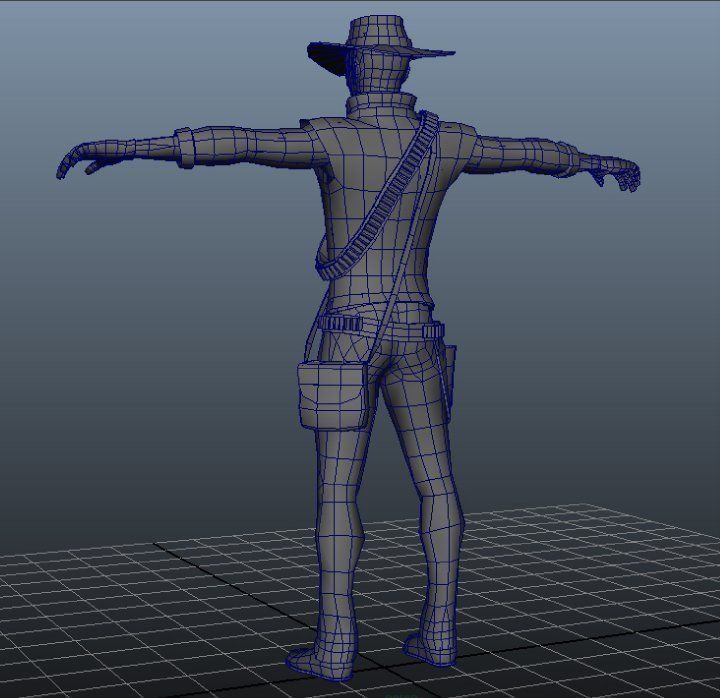 T Pose not rigged Cowboy Ken Ronan AAA Low-poly 3D model_18