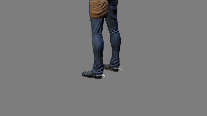 T Pose not rigged Cowboy Ken Ronan AAA Low-poly 3D model_9