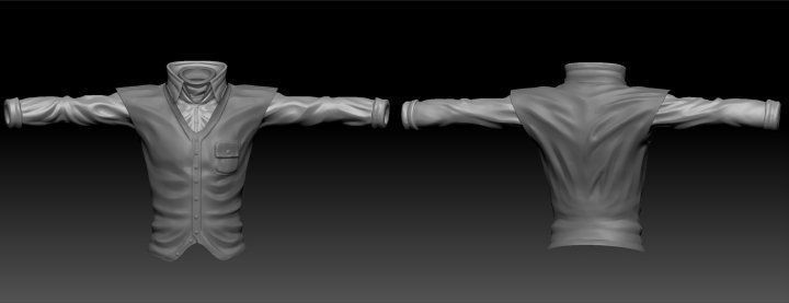 T Pose not rigged Cowboy Ken Ronan AAA Low-poly 3D model_19