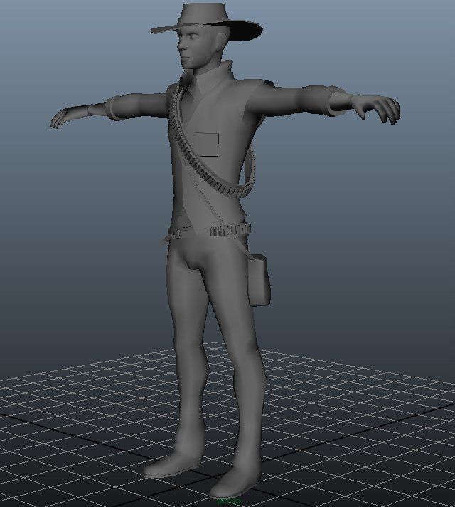 T Pose not rigged Cowboy Ken Ronan AAA Low-poly 3D model_15