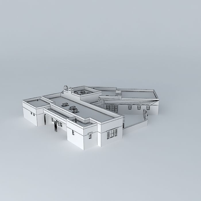 Pueblo style house Free 3D model_3