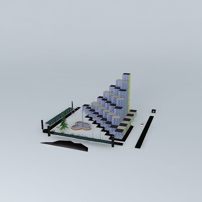 Cubical Step Center 3D model_1