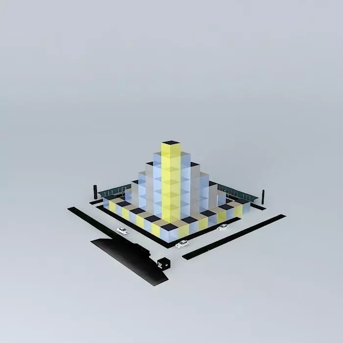 Cubical Step Center 3D model_0