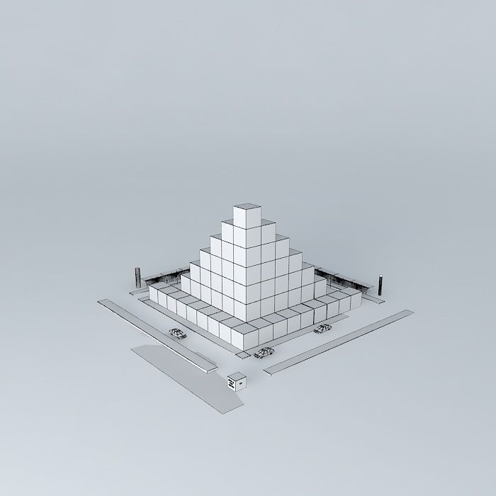 Cubical Step Center 3D model_3