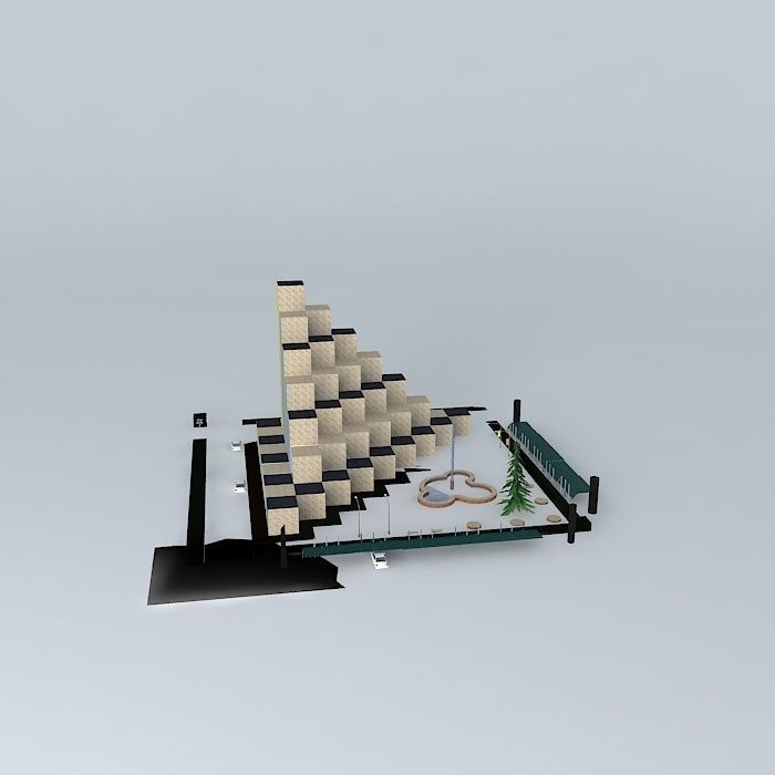 Cubical Step Center 3D model_2