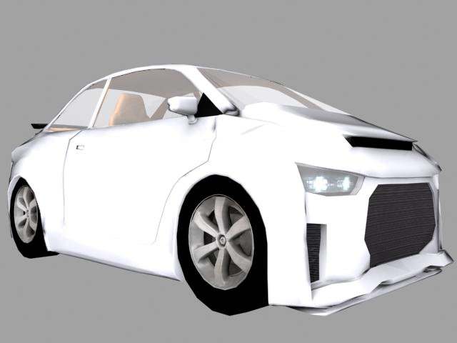 Futuristic Car AAA Low-poly 3D model_5