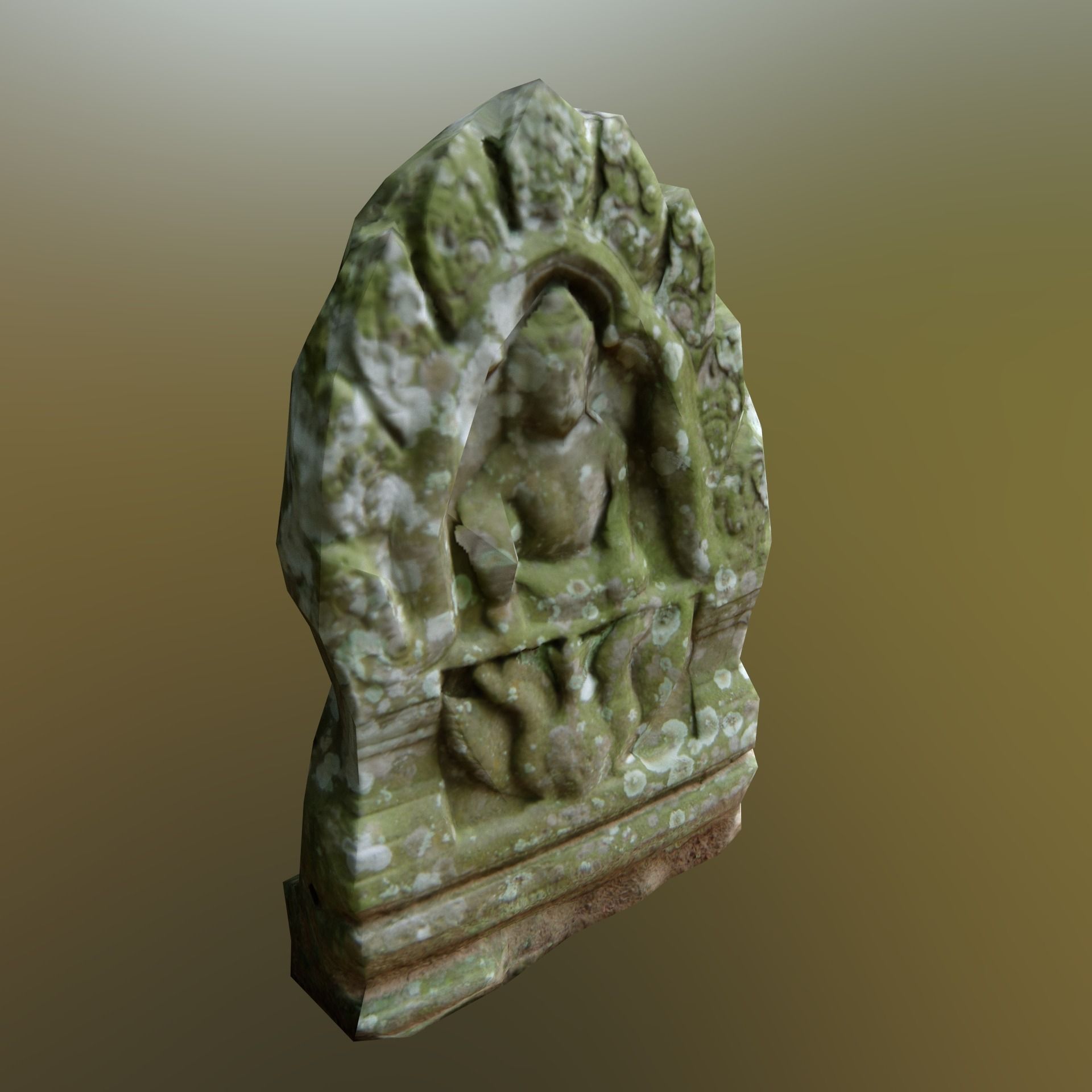 Scanned Stone Plate Low-poly 3D model_4