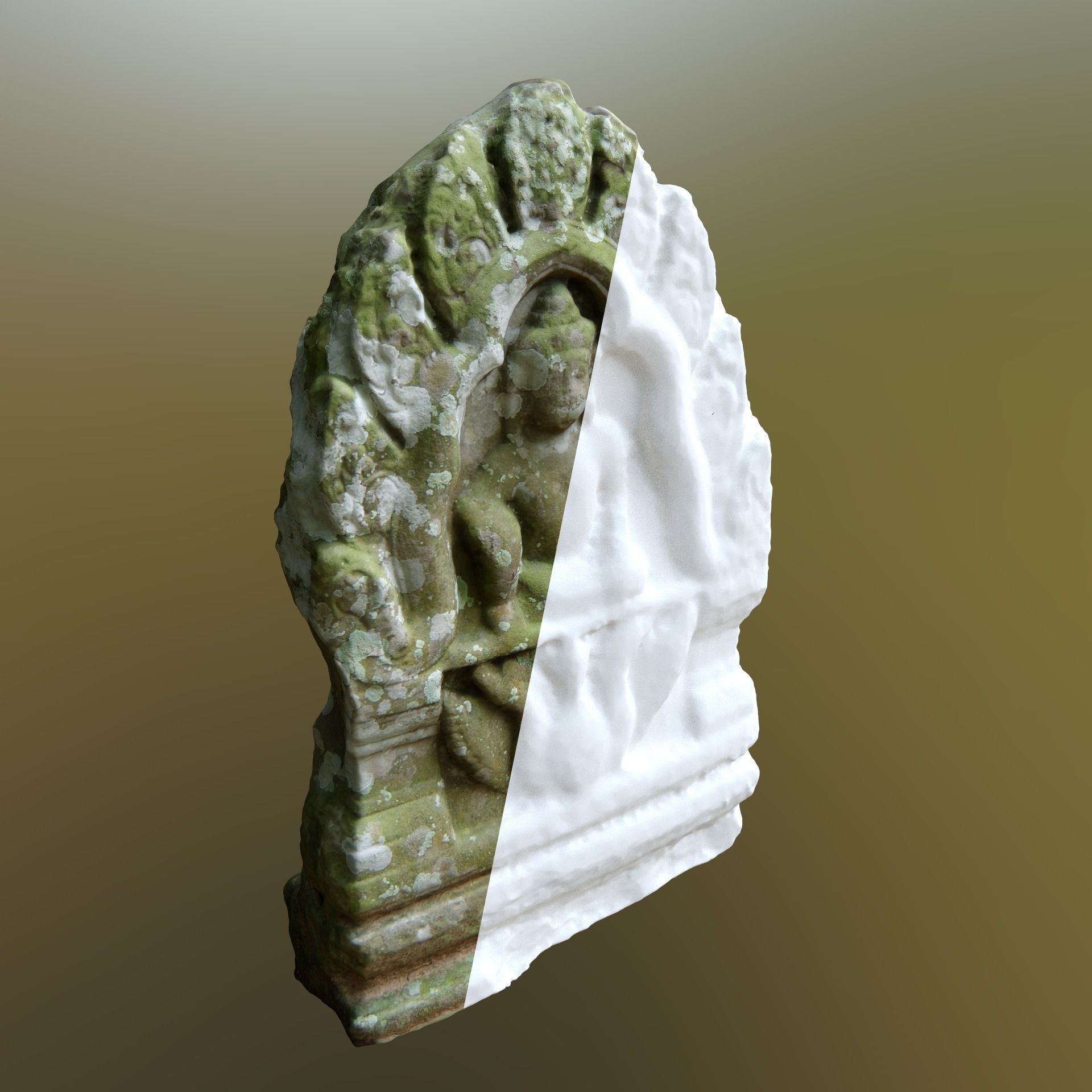Scanned Stone Plate Low-poly 3D model_1