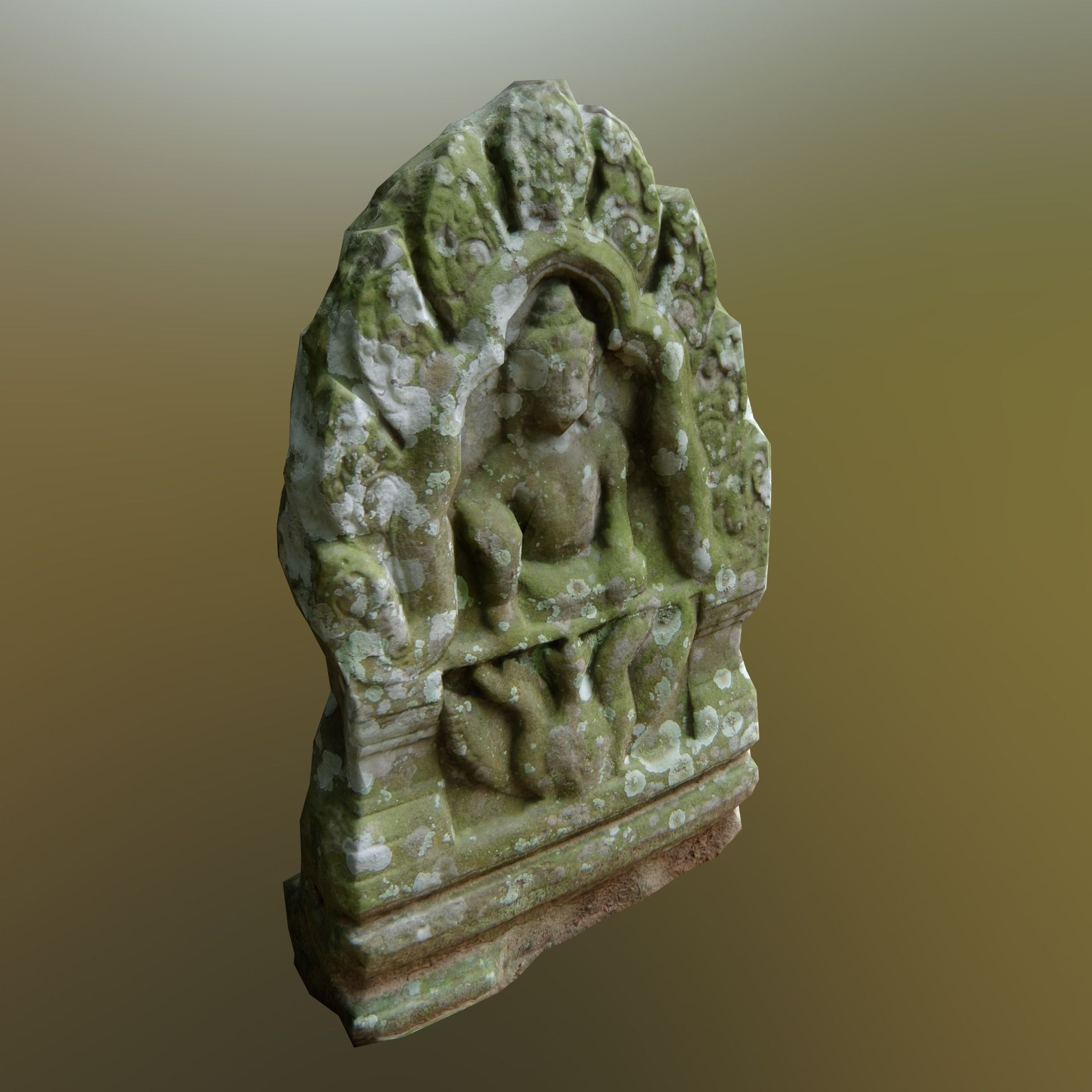 Scanned Stone Plate Low-poly 3D model_2