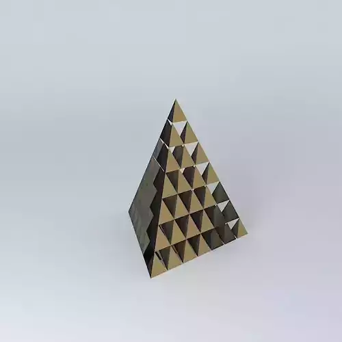Prism prism pyramid made of gold and triangles