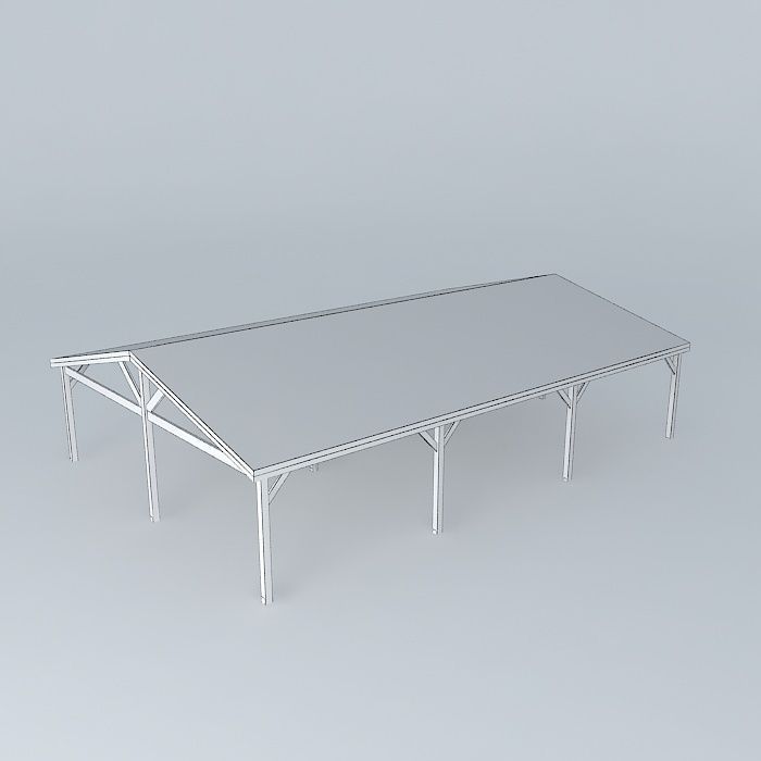 Decochalet 2015 Focant large covered carport Free 3D model_4